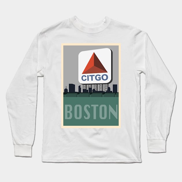 Boston Travel Poster 4 Long Sleeve T-Shirt by Rosemogo